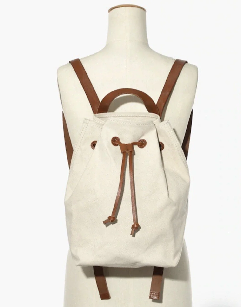Madewell Somerset Canvas & Leather Backpack Y2K Style Bag Casual Coastal Travel
